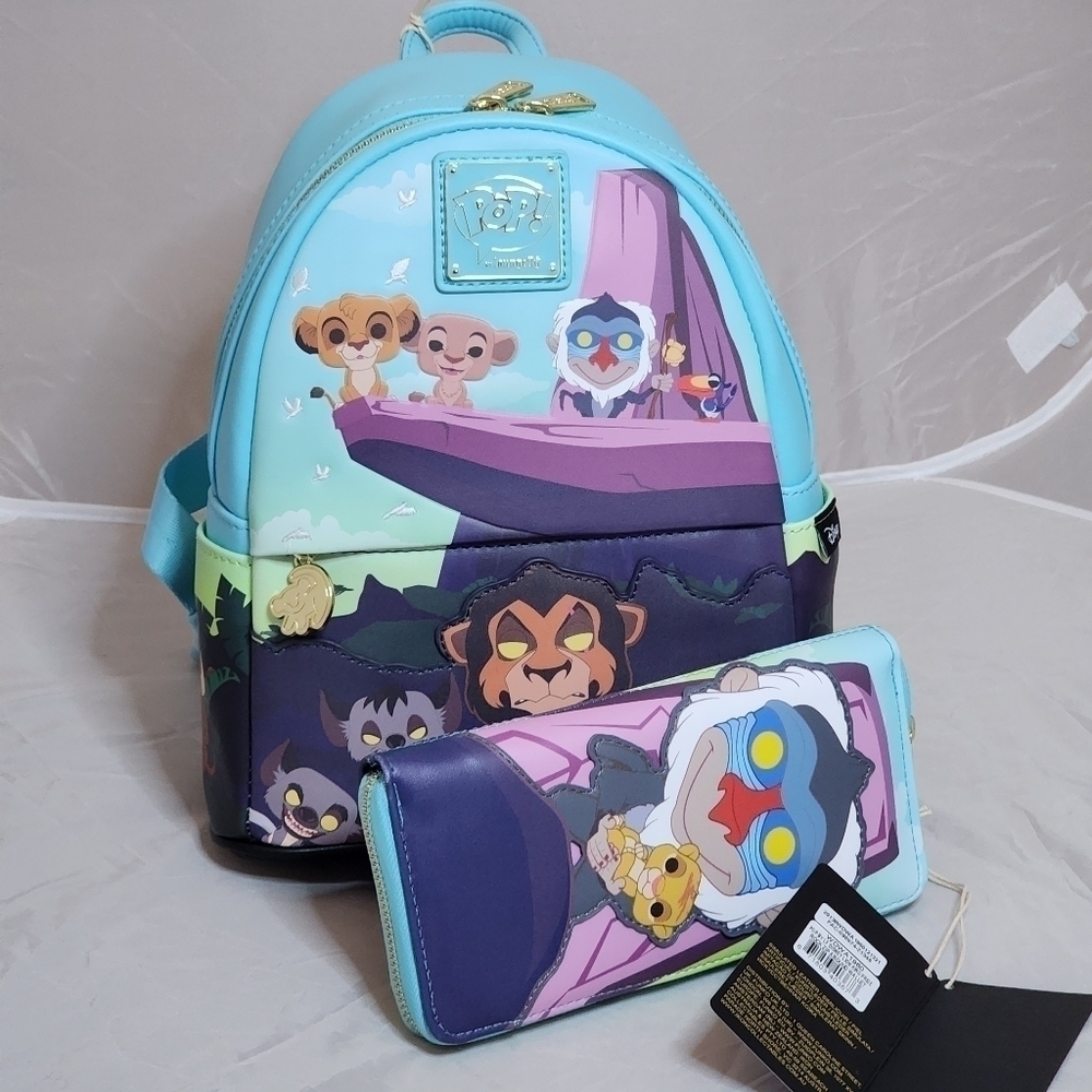 Loungefly Disney Pop! Lion King Backpack and Wallet set
